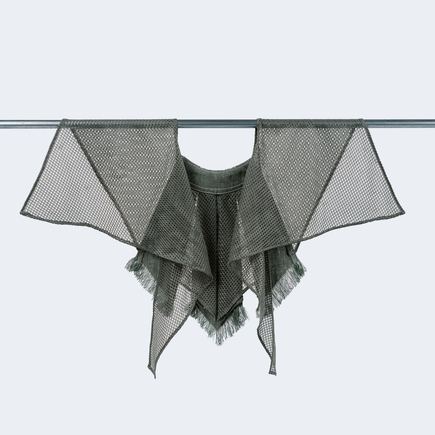 Back view showing sheer green mesh and canvas